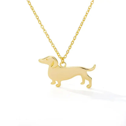 Dachshund Dog Necklaces Stainless Steel Gold Plated Sausage Dog Animal Puppy Dog Necklace Jewelry