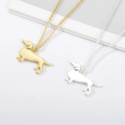 Dachshund Dog Necklaces Stainless Steel Gold Plated Sausage Dog Animal Puppy Dog Necklace Jewelry