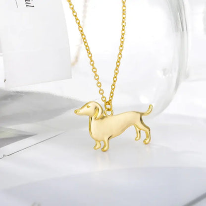 Dachshund Dog Necklaces Stainless Steel Gold Plated Sausage Dog Animal Puppy Dog Necklace Jewelry