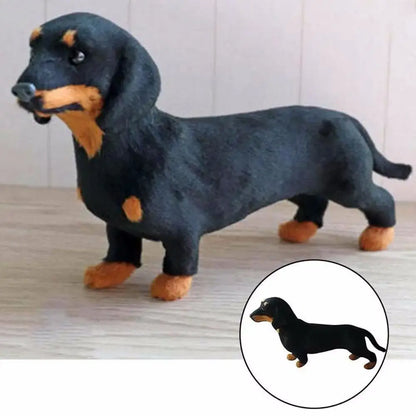 Simulation Dachshund Animal Model Small Ornament Toy Dog Puppy Lifelike Stuffed Toy Pet Dog Handmade