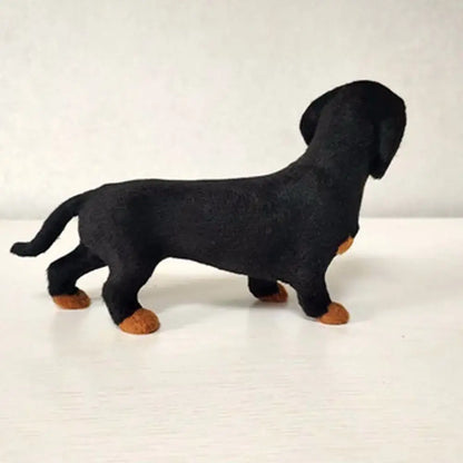 Simulation Dachshund Animal Model Small Ornament Toy Dog Puppy Lifelike Stuffed Toy Pet Dog Handmade