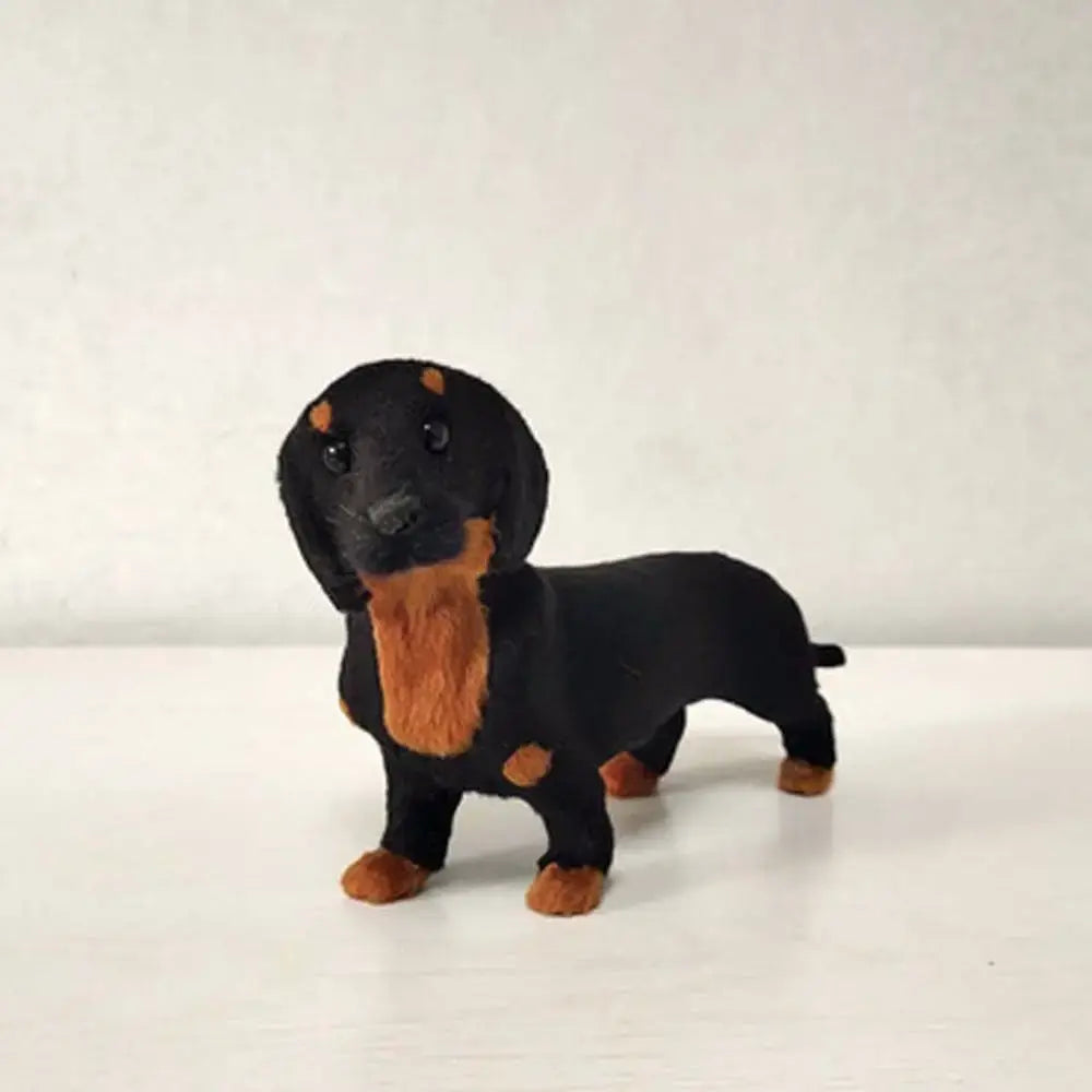 Simulation Dachshund Animal Model Small Ornament Toy Dog Puppy Lifelike Stuffed Toy Pet Dog Handmade